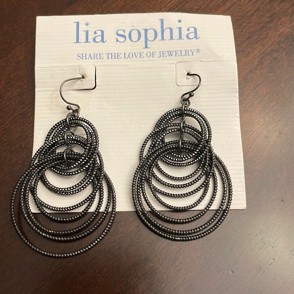 Lia Sophia Voltage earrings. Hematite